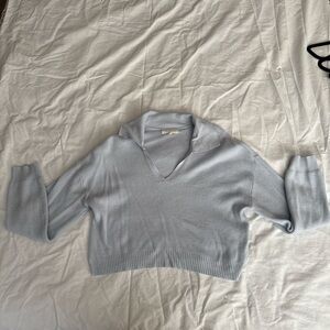 La Hearts Soft Blue V-Neck Sweater